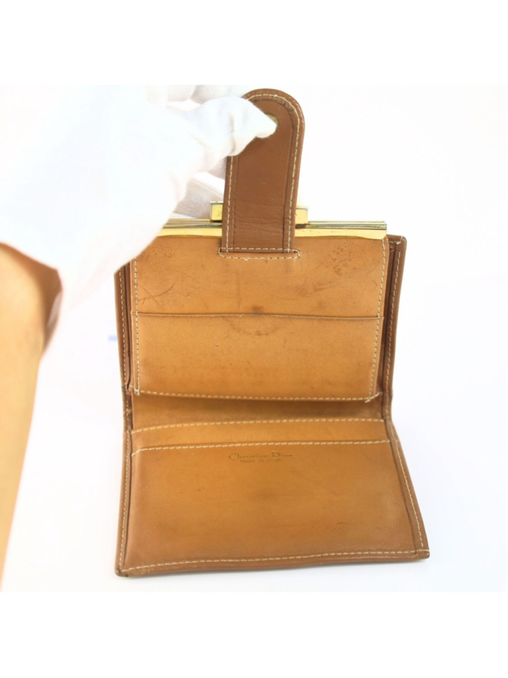 Vintage Christian Dior Honeycomb Brown Purse Wallet for Women - Picture 5 of 16